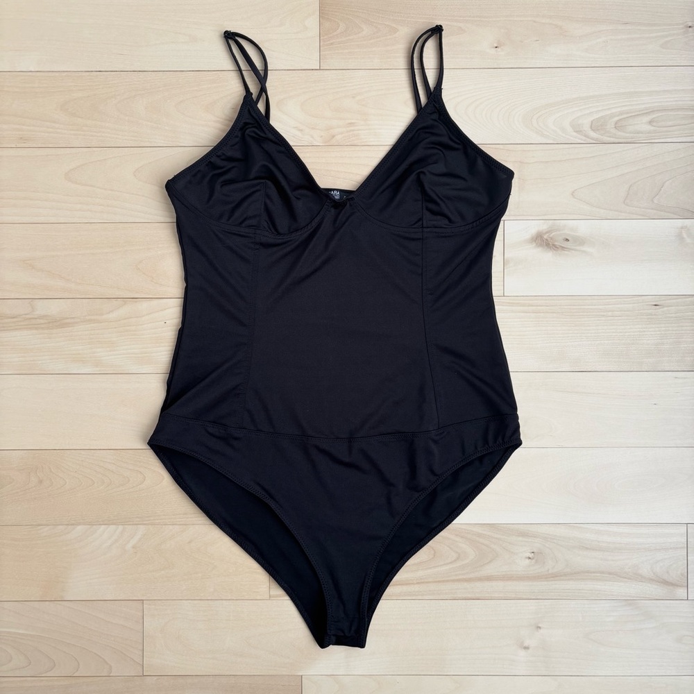 Zara Black Spaghetti Strap Bodysuit